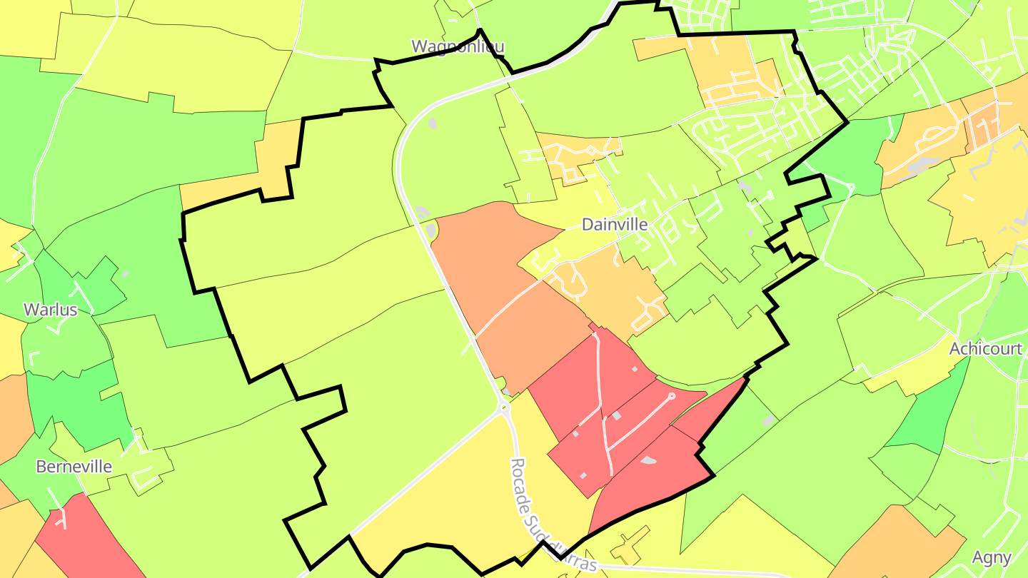 Carte des prix de l'immobilier Dainville