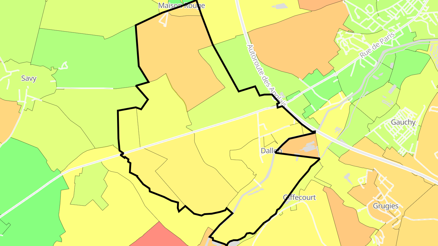 Carte des prix de l'immobilier Dallon