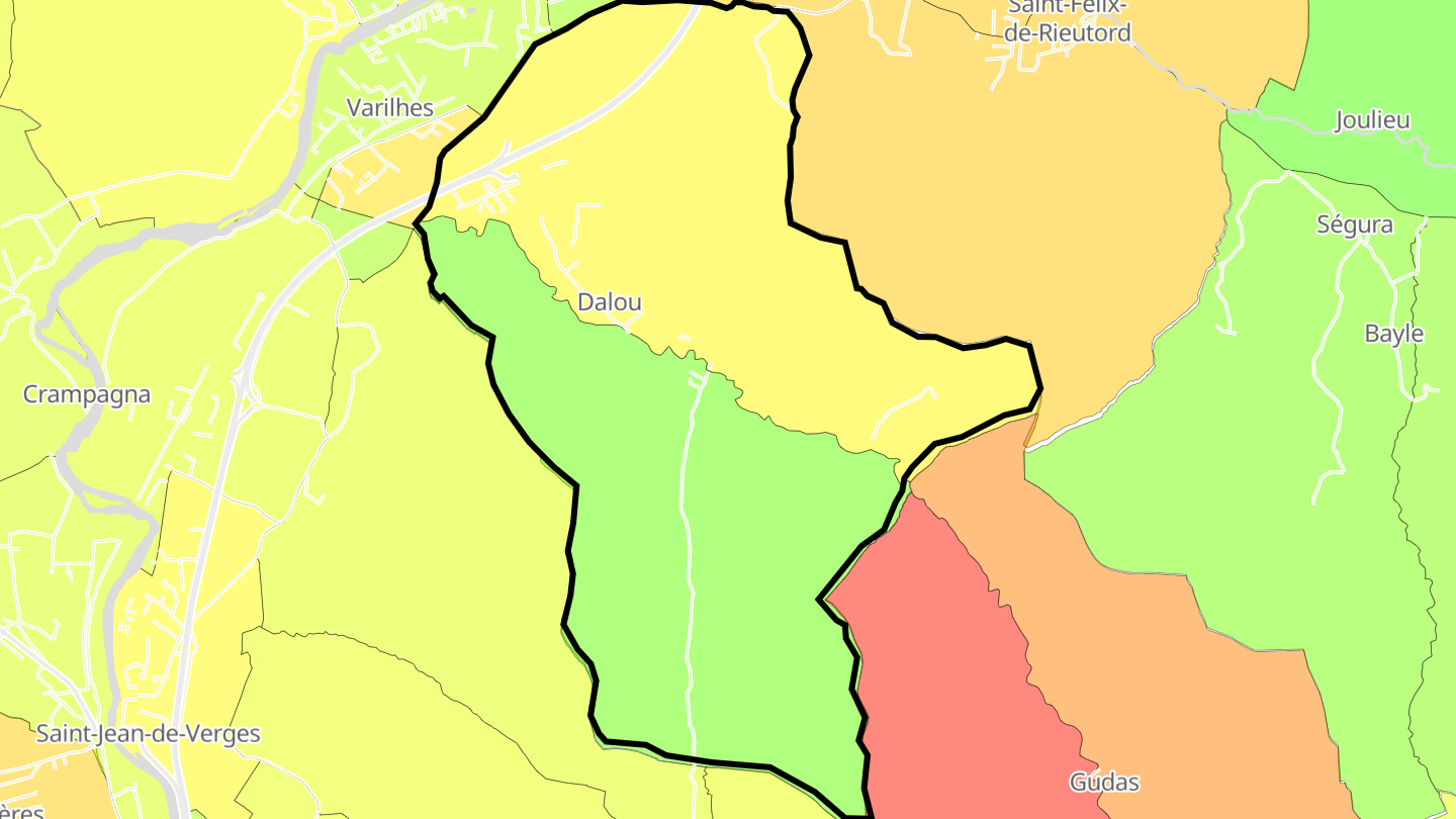 Carte des prix de l'immobilier Dalou