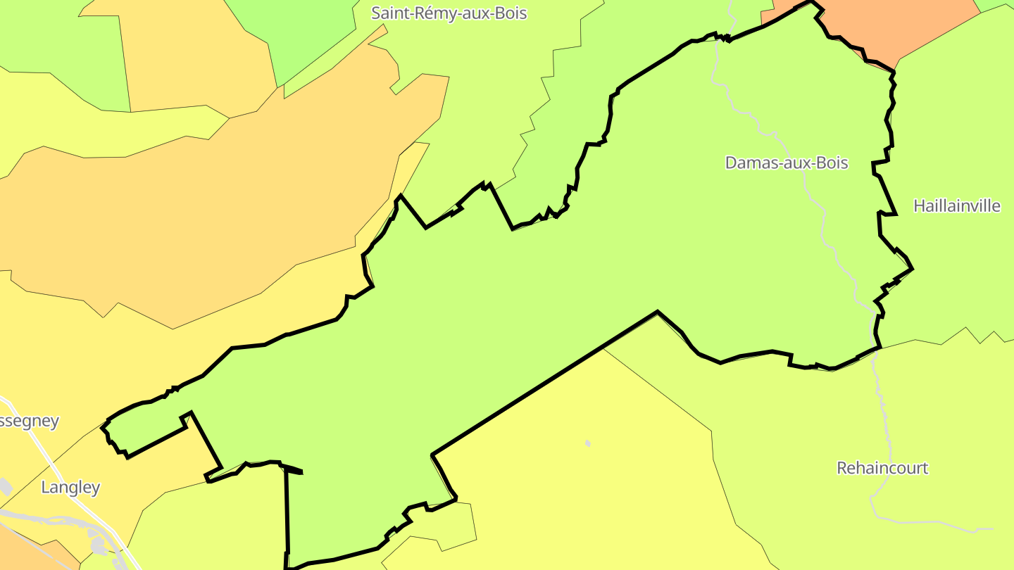 Carte des prix de l'immobilier Damas-aux-Bois