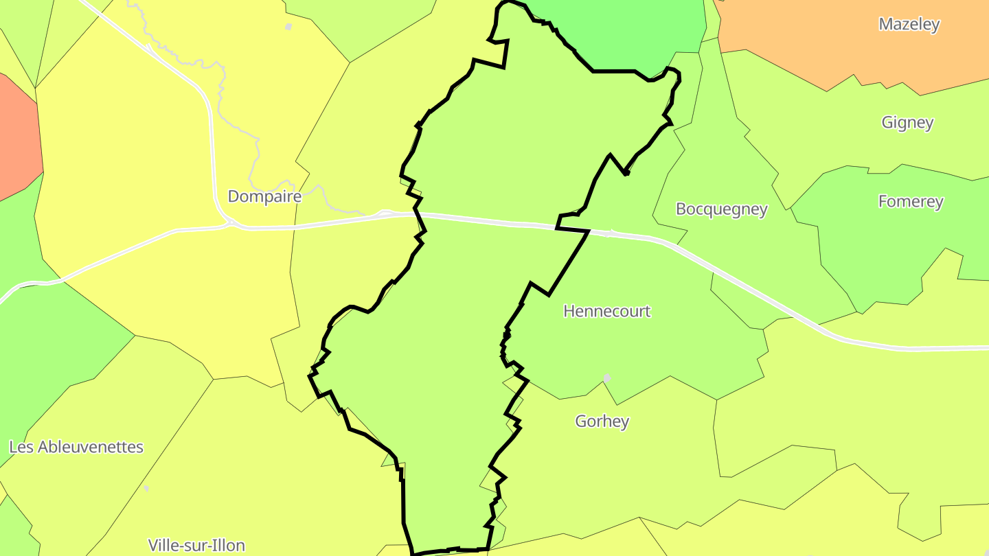 Carte des prix de l'immobilier Damas-et-Bettegney
