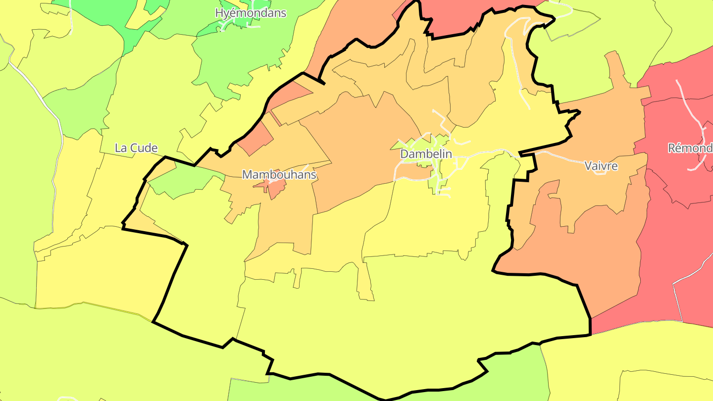 Carte des prix de l'immobilier Dambelin