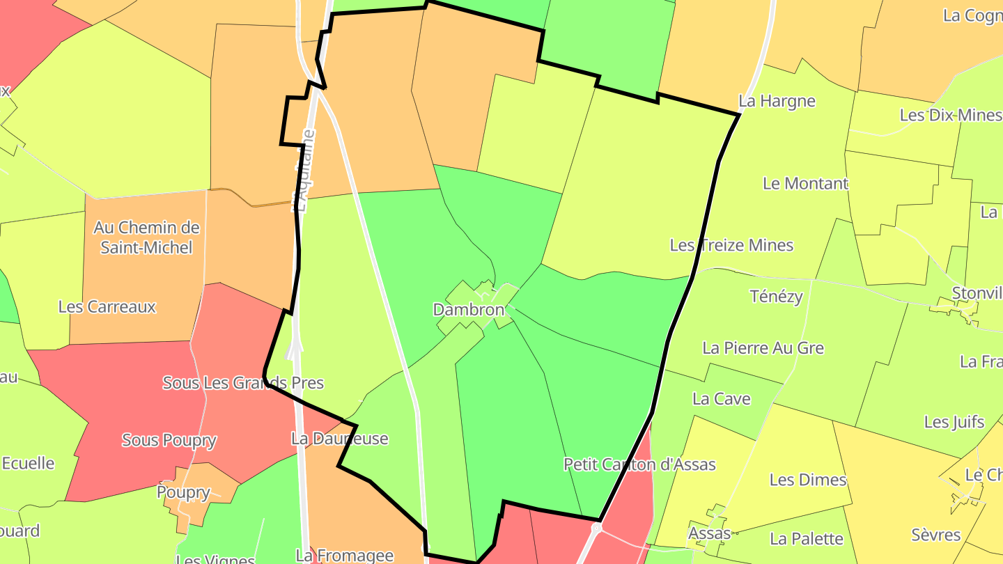 Carte des prix de l'immobilier Dambron