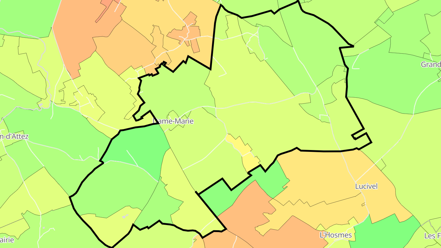 Carte des prix de l'immobilier Dame-Marie