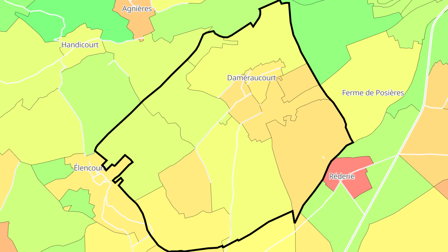 Carte des prix de l'immobilier Daméraucourt