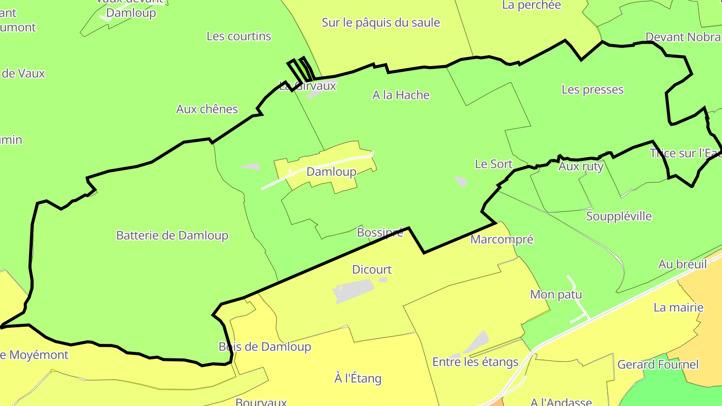 Carte des prix de l'immobilier Damloup