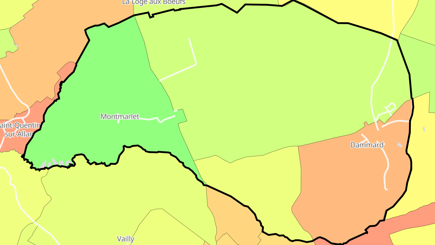Carte des prix de l'immobilier Dammard