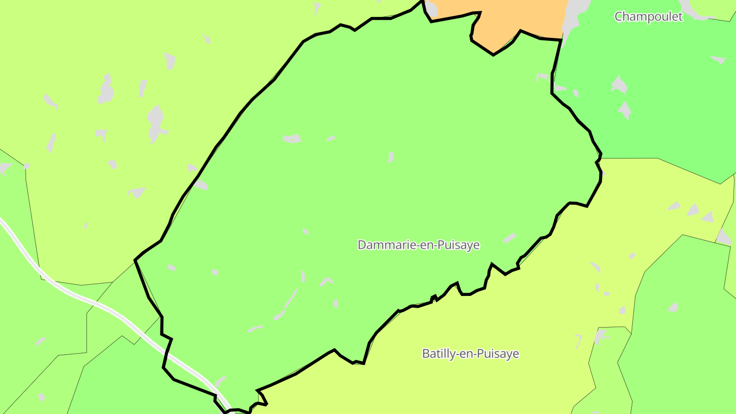 Carte des prix de l'immobilier Dammarie-en-Puisaye
