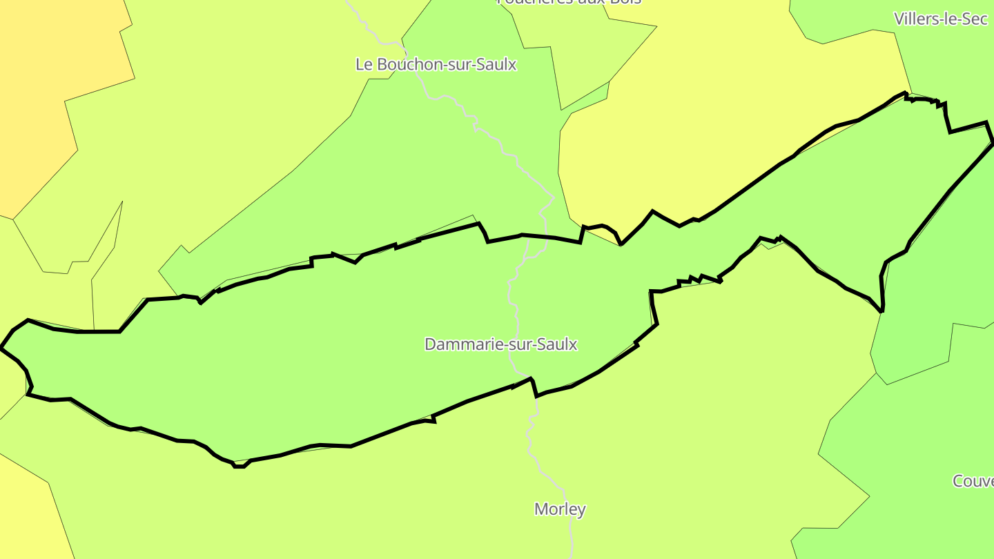 Carte des prix de l'immobilier Dammarie-sur-Saulx