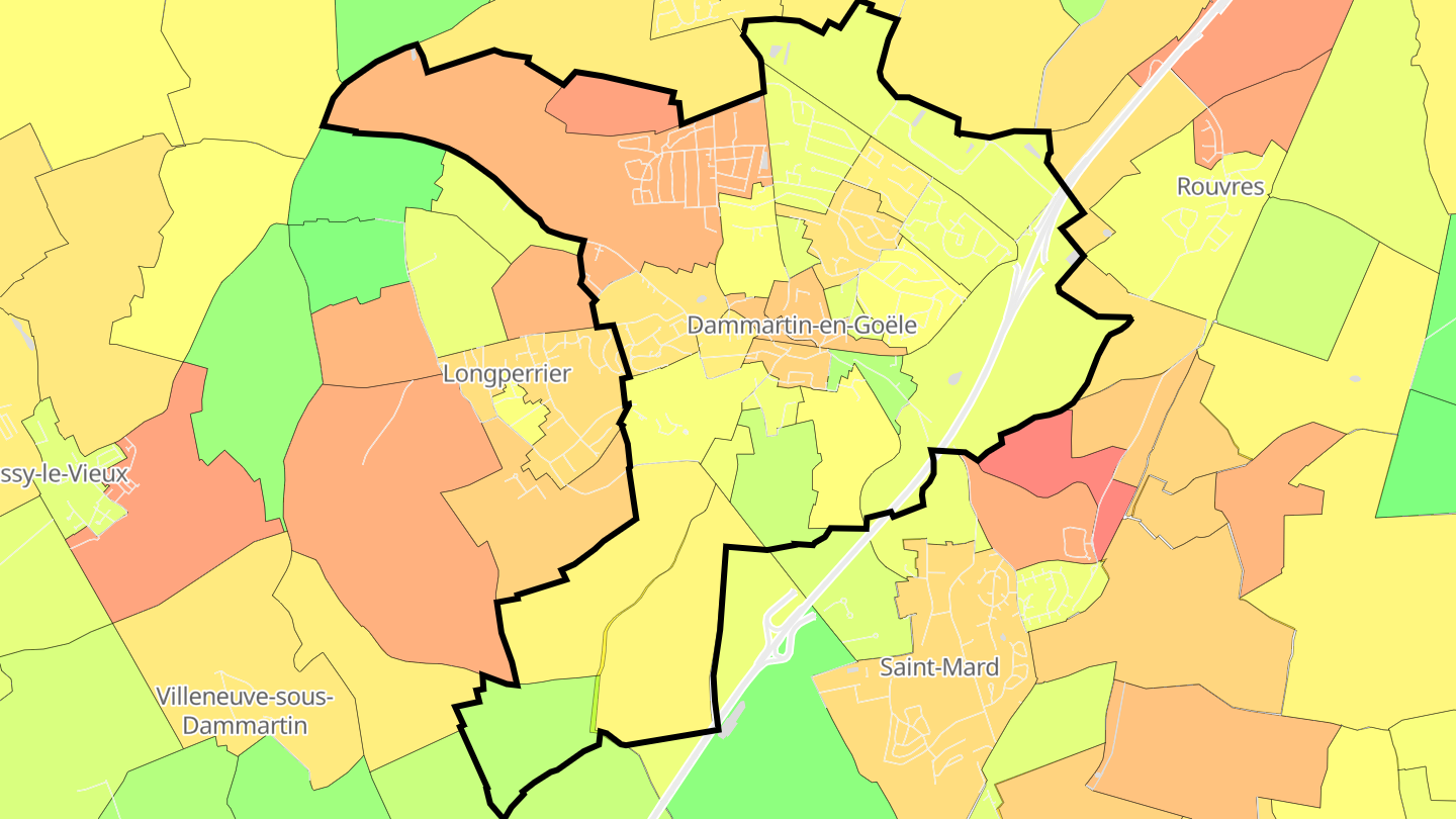 Carte des prix de l'immobilier Dammartin-en-Goële