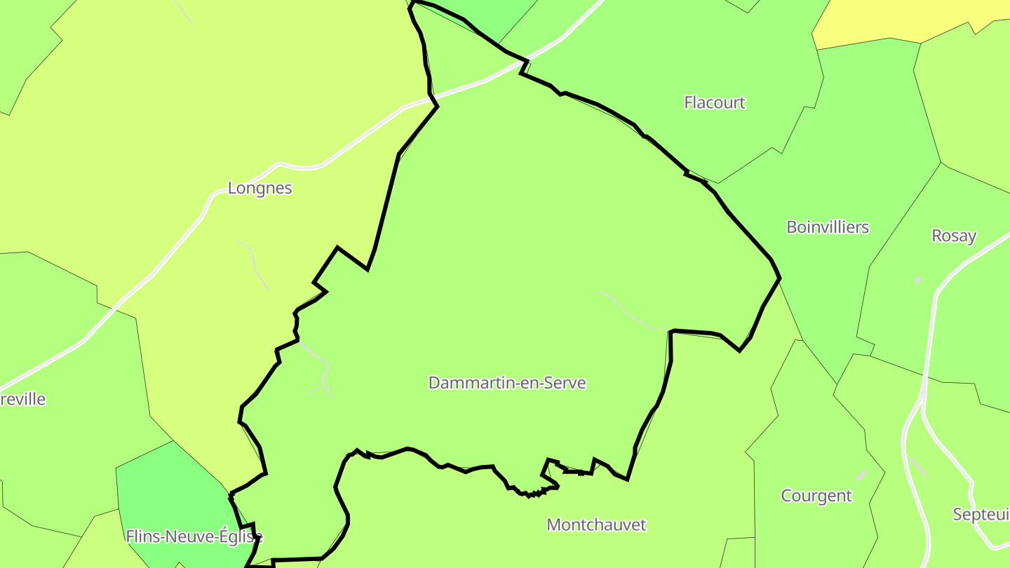 Carte des prix de l'immobilier Dammartin-en-Serve