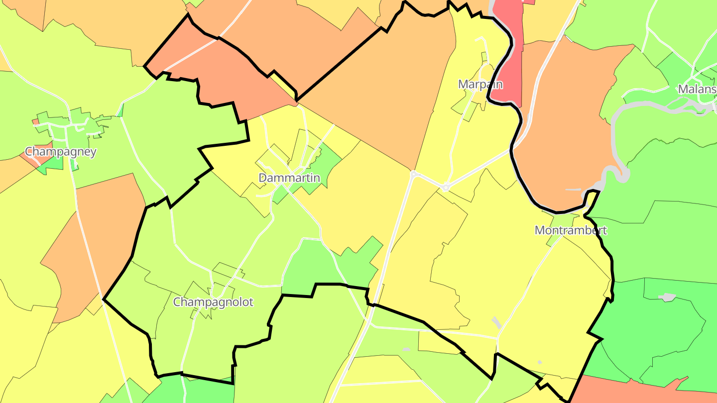 Carte des prix de l'immobilier Dammartin-Marpain