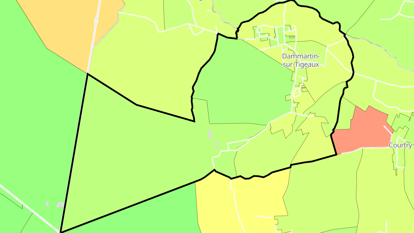 Carte des prix de l'immobilier Dammartin-sur-Tigeaux