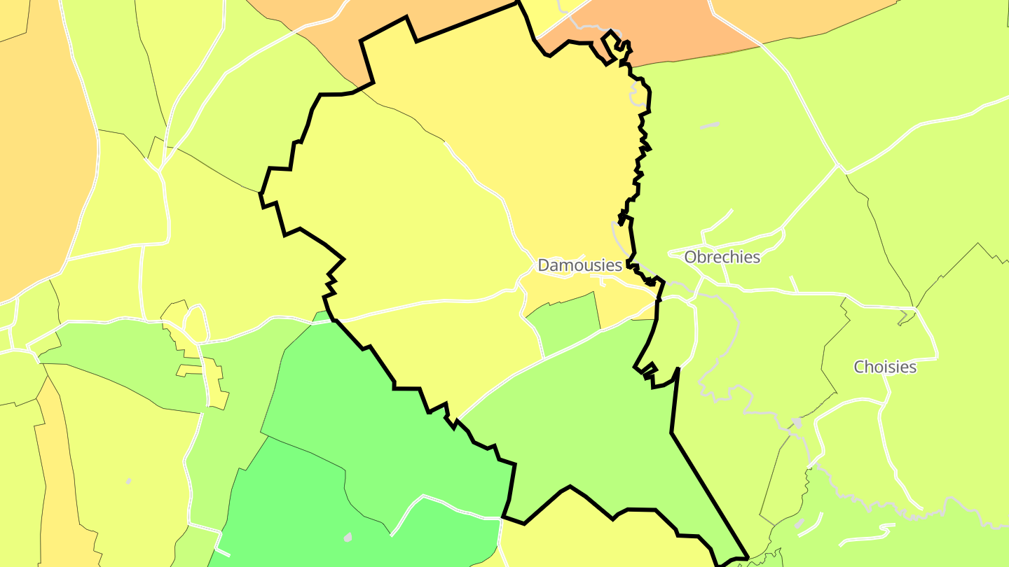 Carte des prix de l'immobilier Damousies