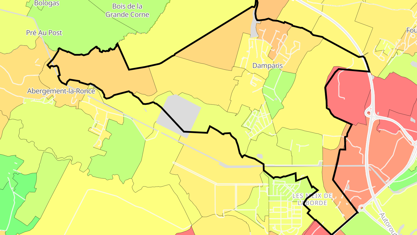Carte des prix de l'immobilier Damparis