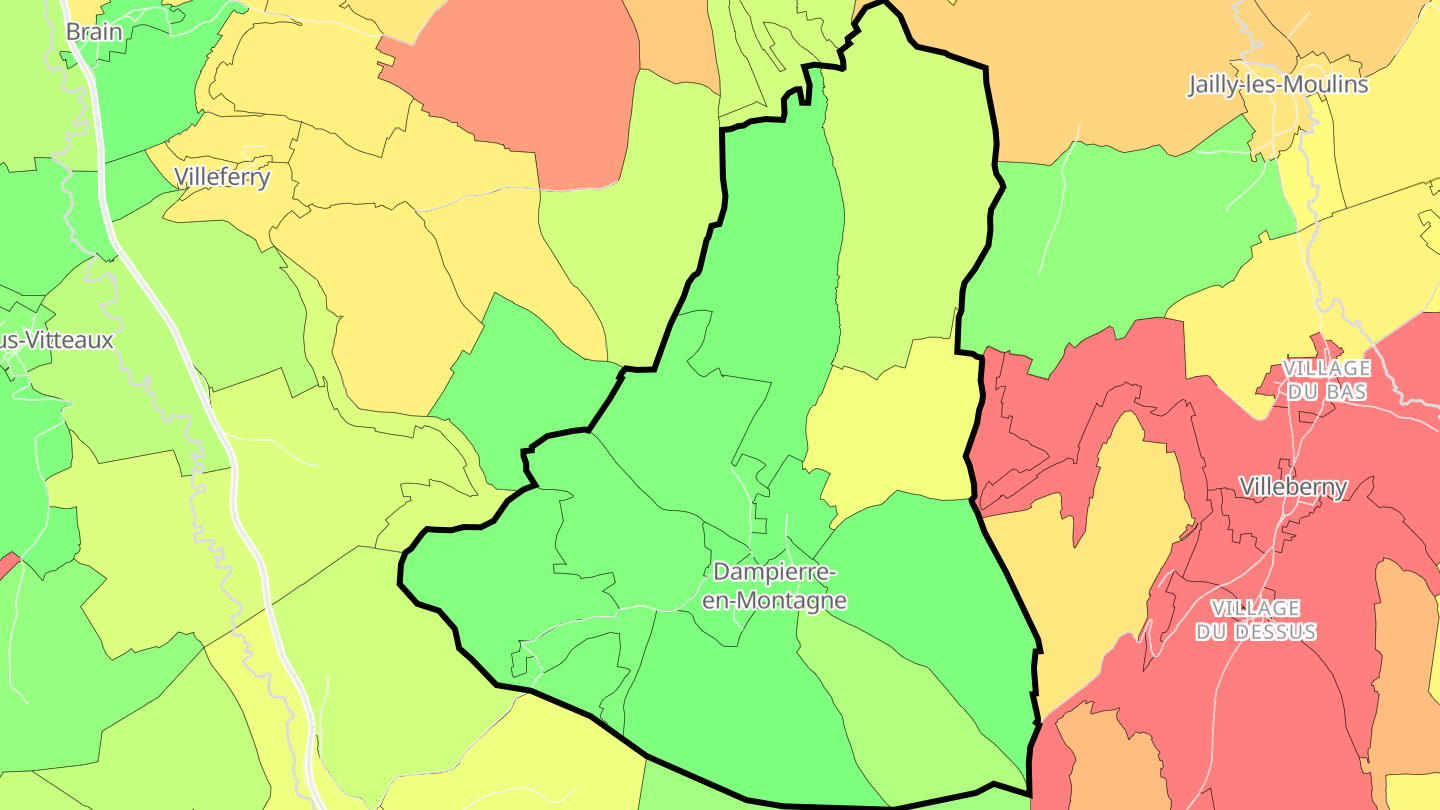 Carte des prix de l'immobilier Dampierre-en-Montagne