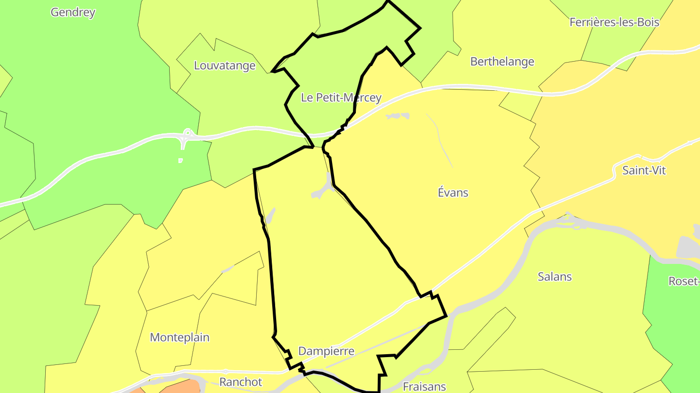 Carte des prix de l'immobilier Dampierre