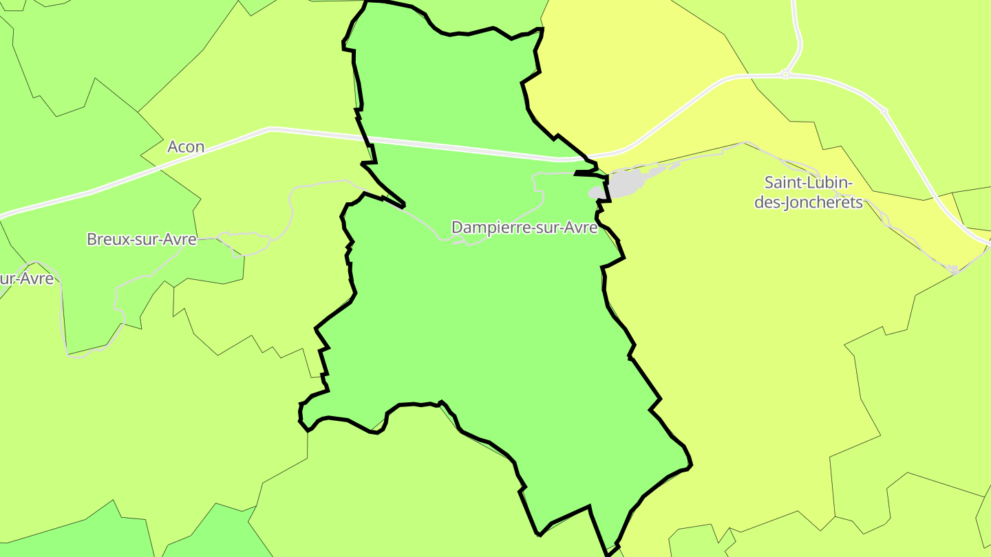 Carte des prix de l'immobilier Dampierre-sur-Avre