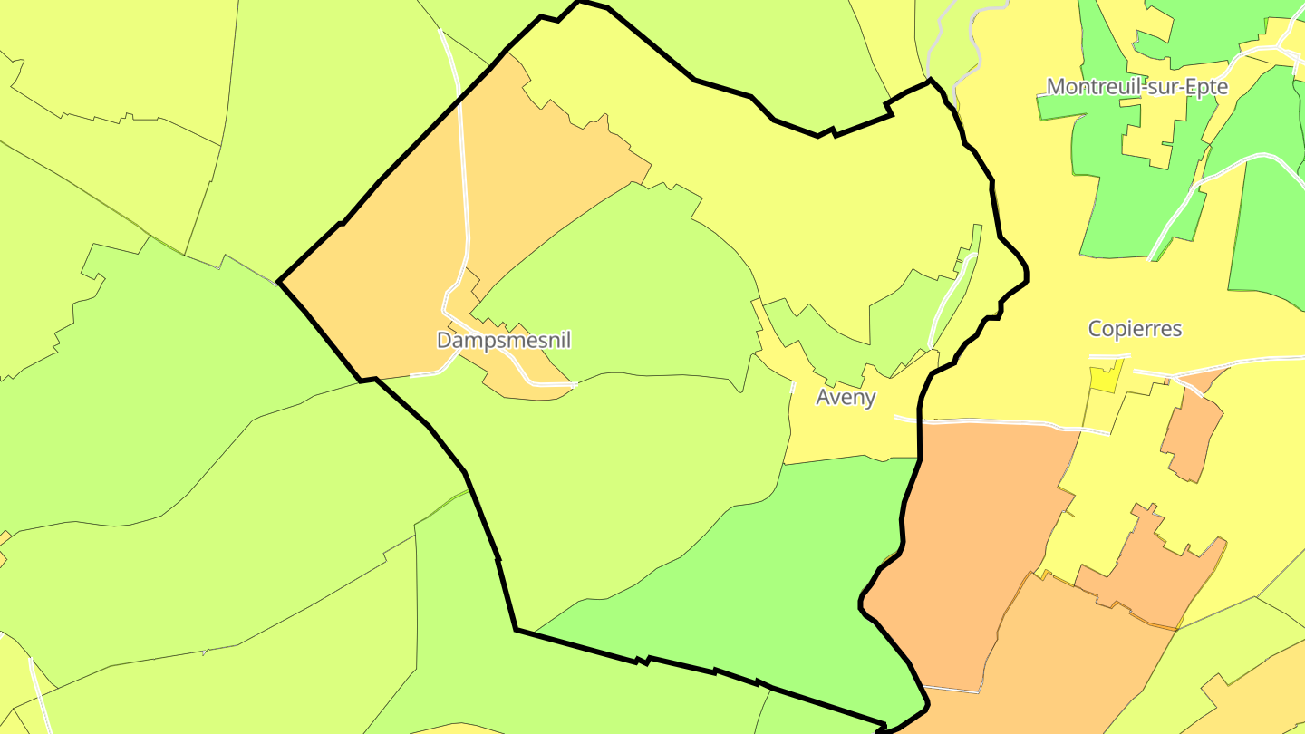 Carte des prix de l'immobilier Dampsmesnil