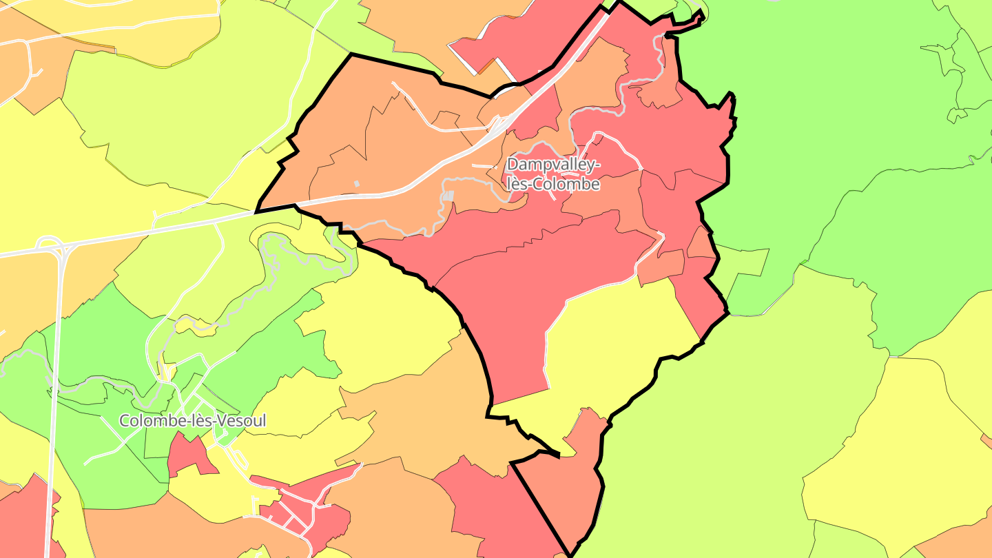 Carte des prix de l'immobilier Dampvalley-lès-Colombe