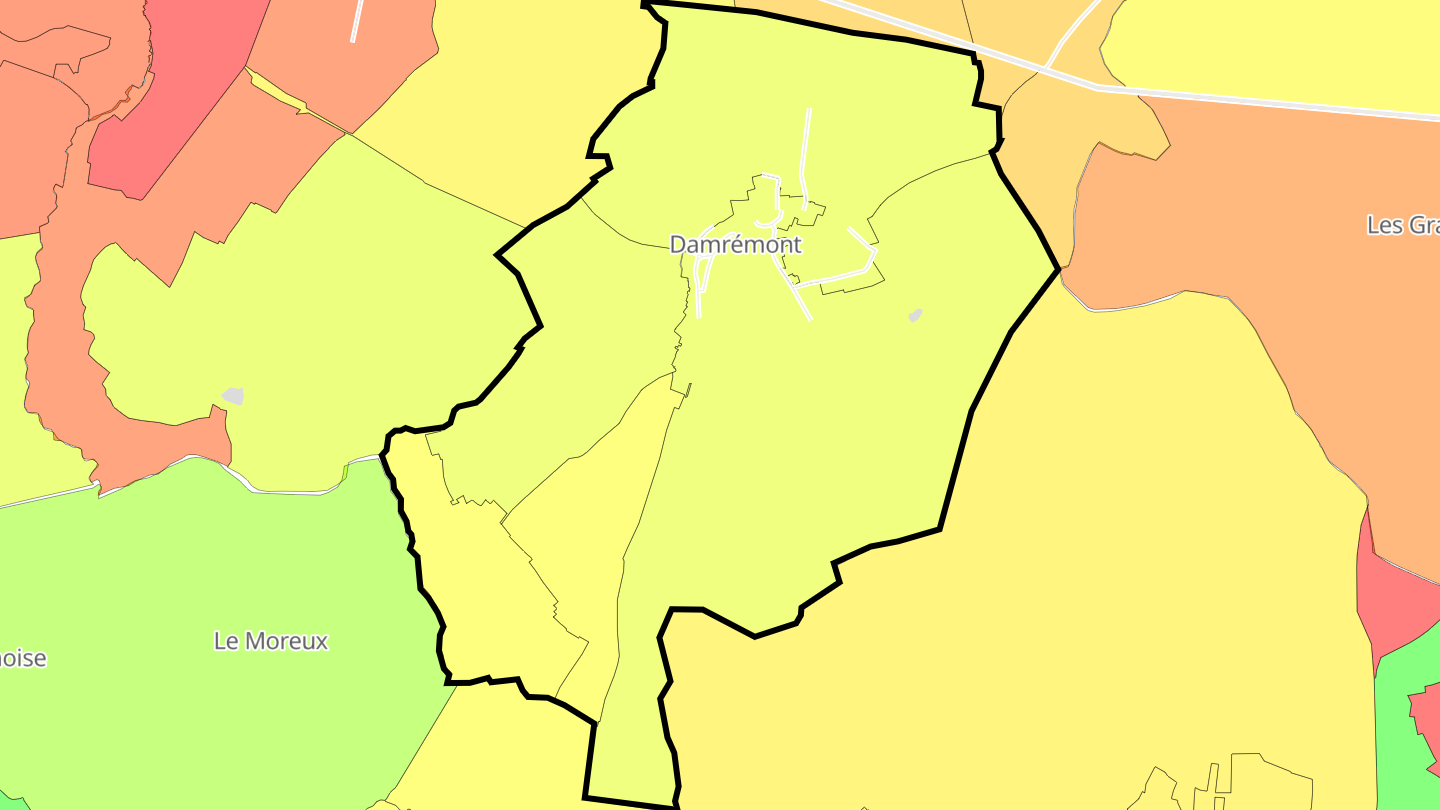 Carte des prix de l'immobilier Damrémont