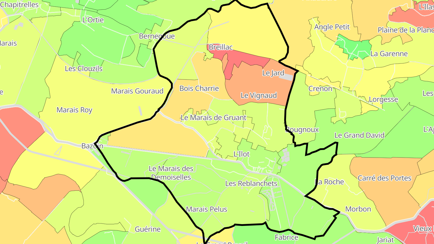 Carte des prix de l'immobilier Damvix