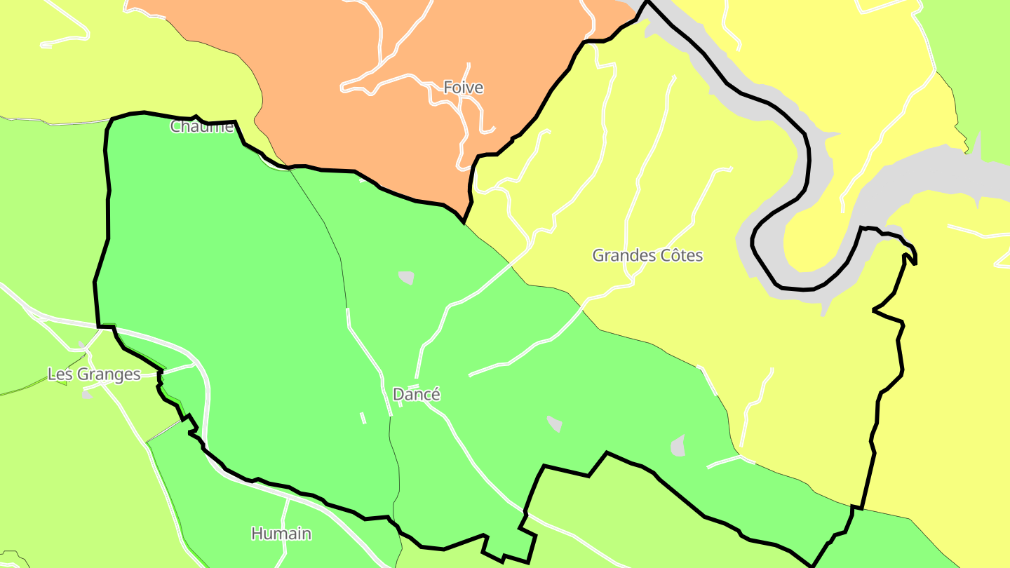 Carte des prix de l'immobilier Dancé