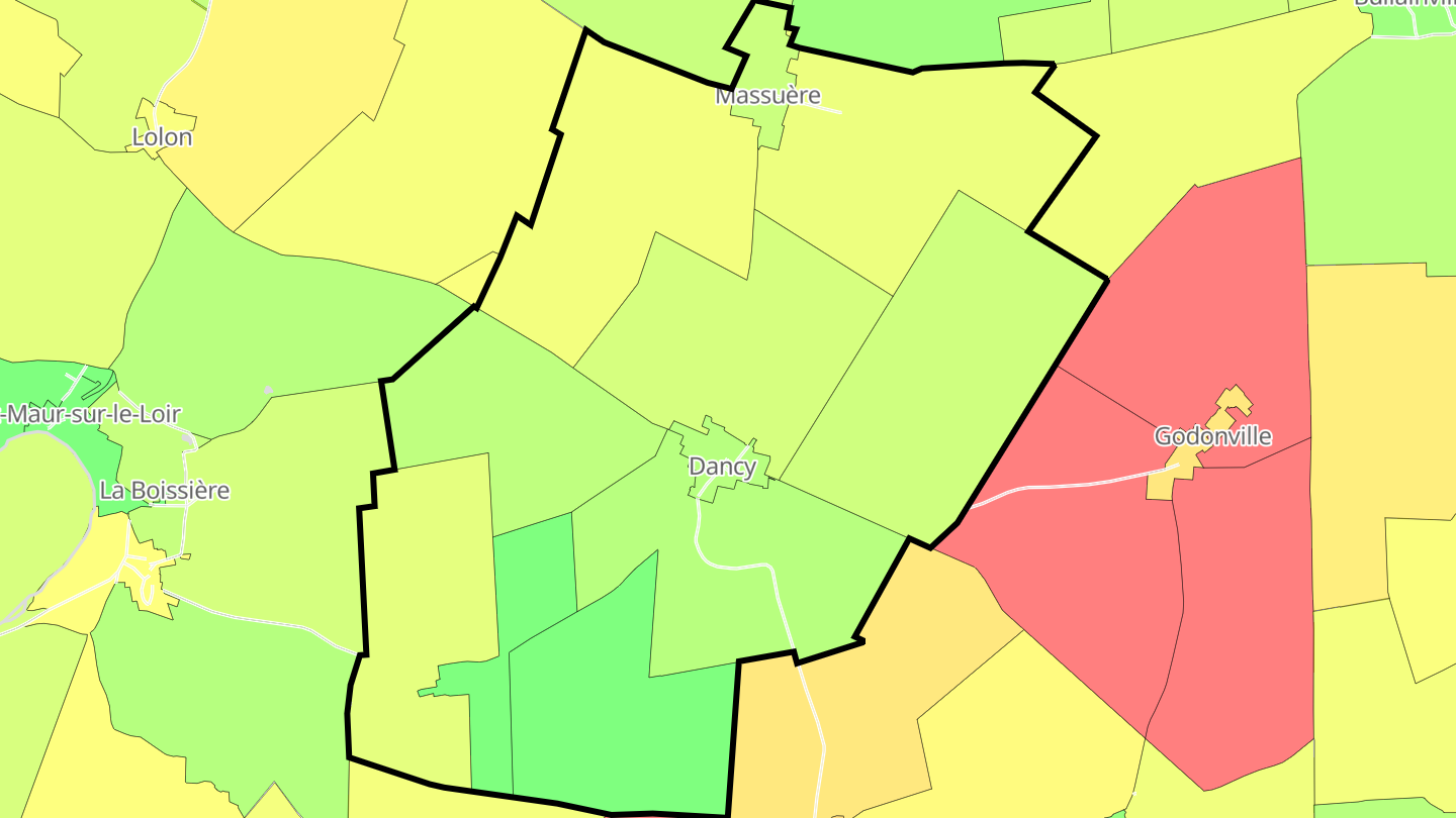Carte des prix de l'immobilier Dancy