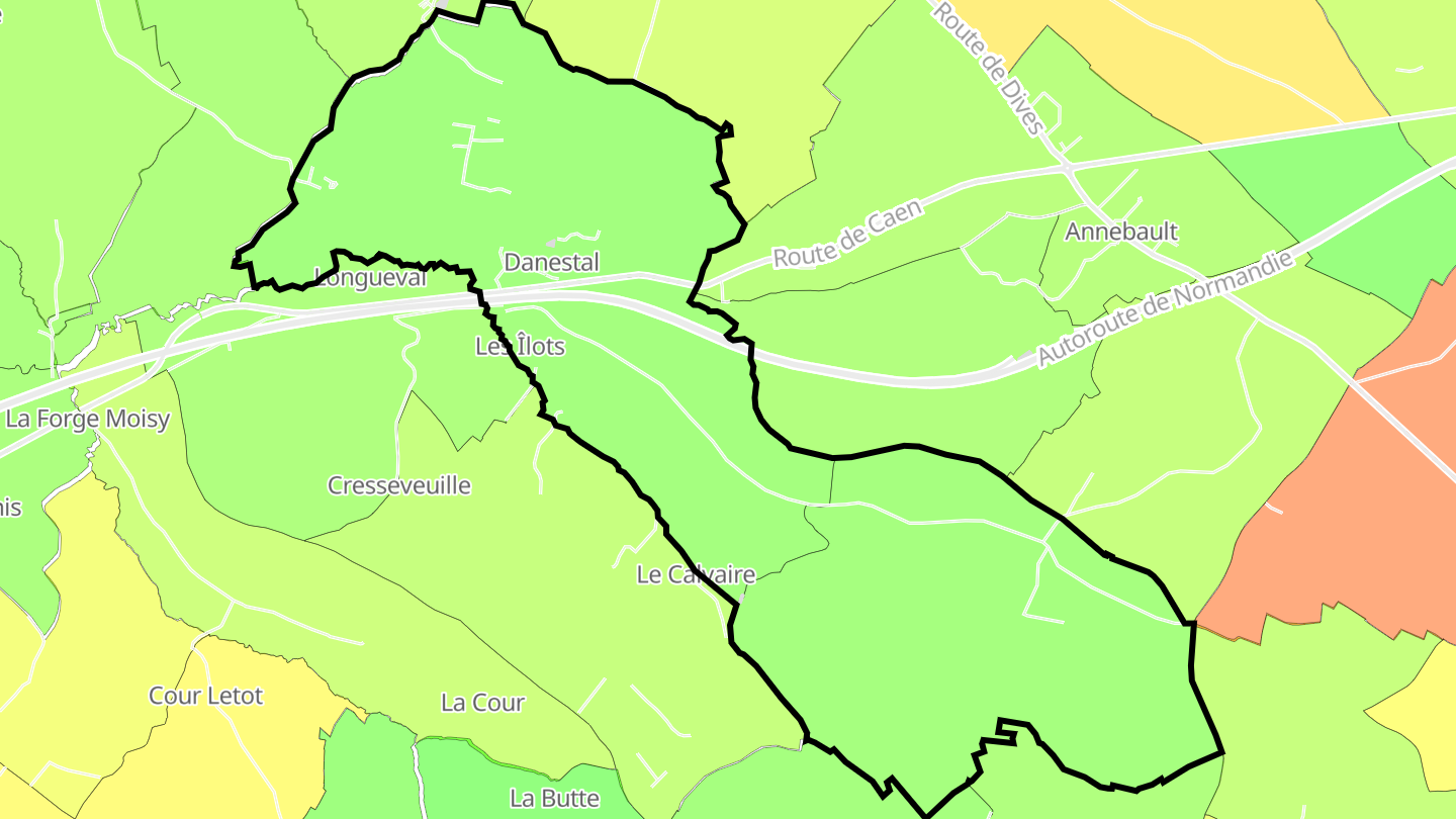 Carte des prix de l'immobilier Danestal