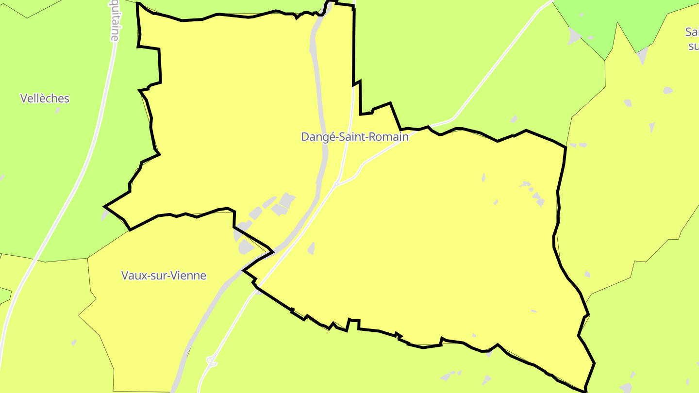 Carte des prix de l'immobilier Dangé-Saint-Romain