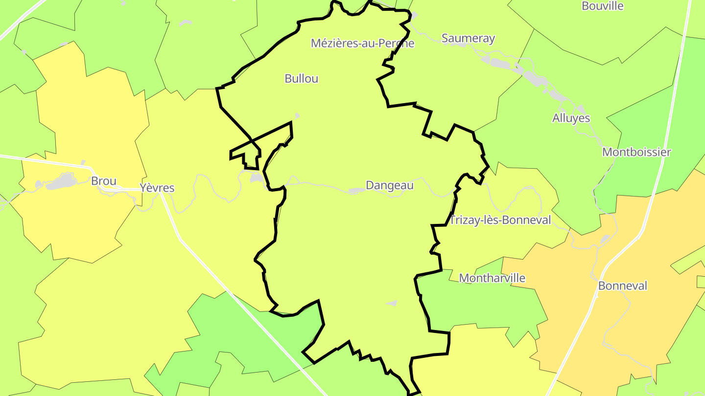 Carte des prix de l'immobilier Dangeau