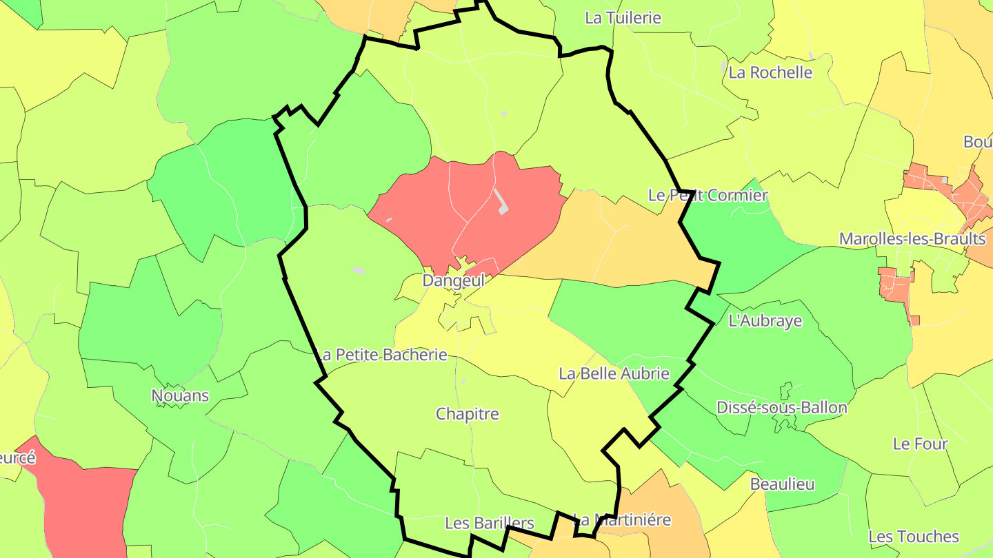 Carte des prix de l'immobilier Dangeul