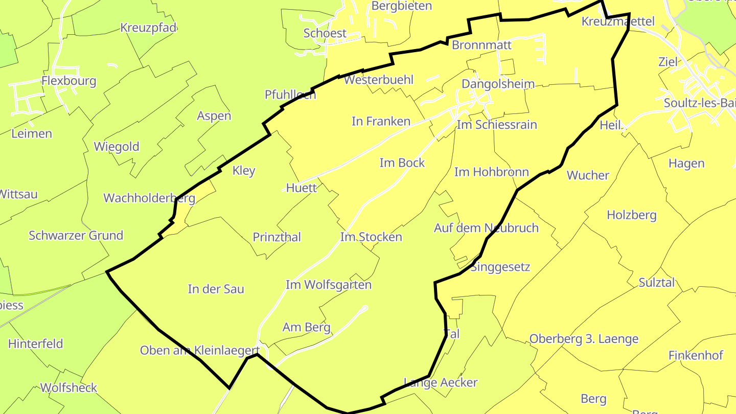 Carte des prix de l'immobilier Dangolsheim