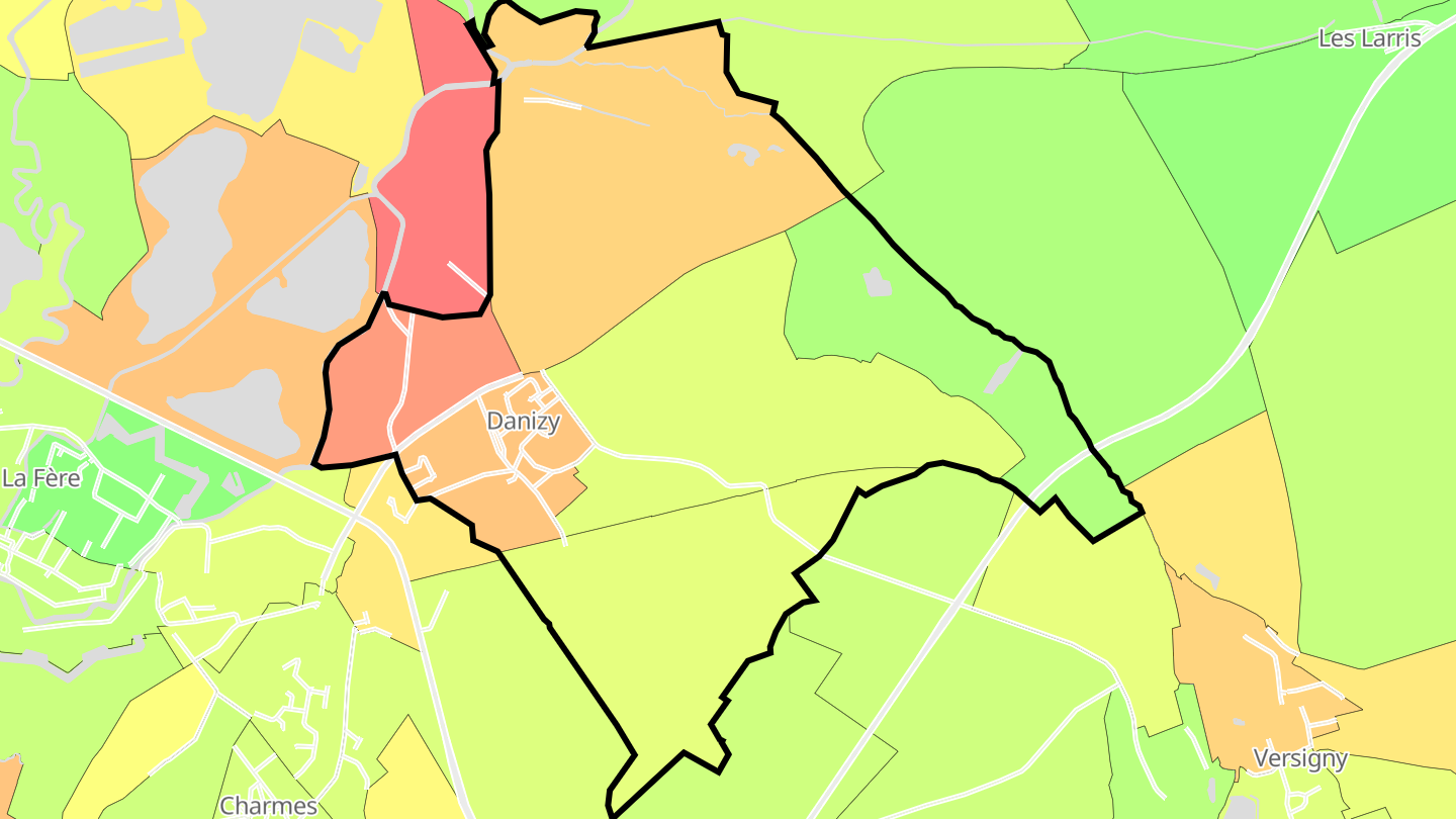 Carte des prix de l'immobilier Danizy