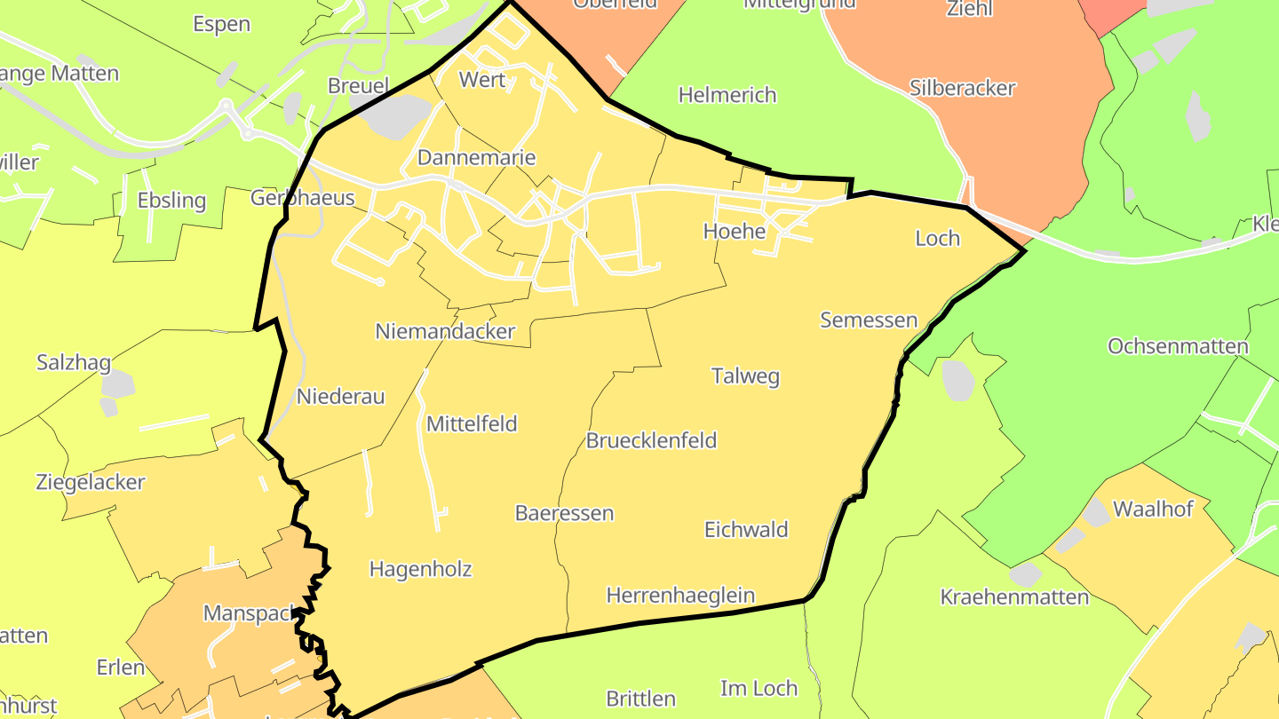 Carte des prix de l'immobilier Dannemarie