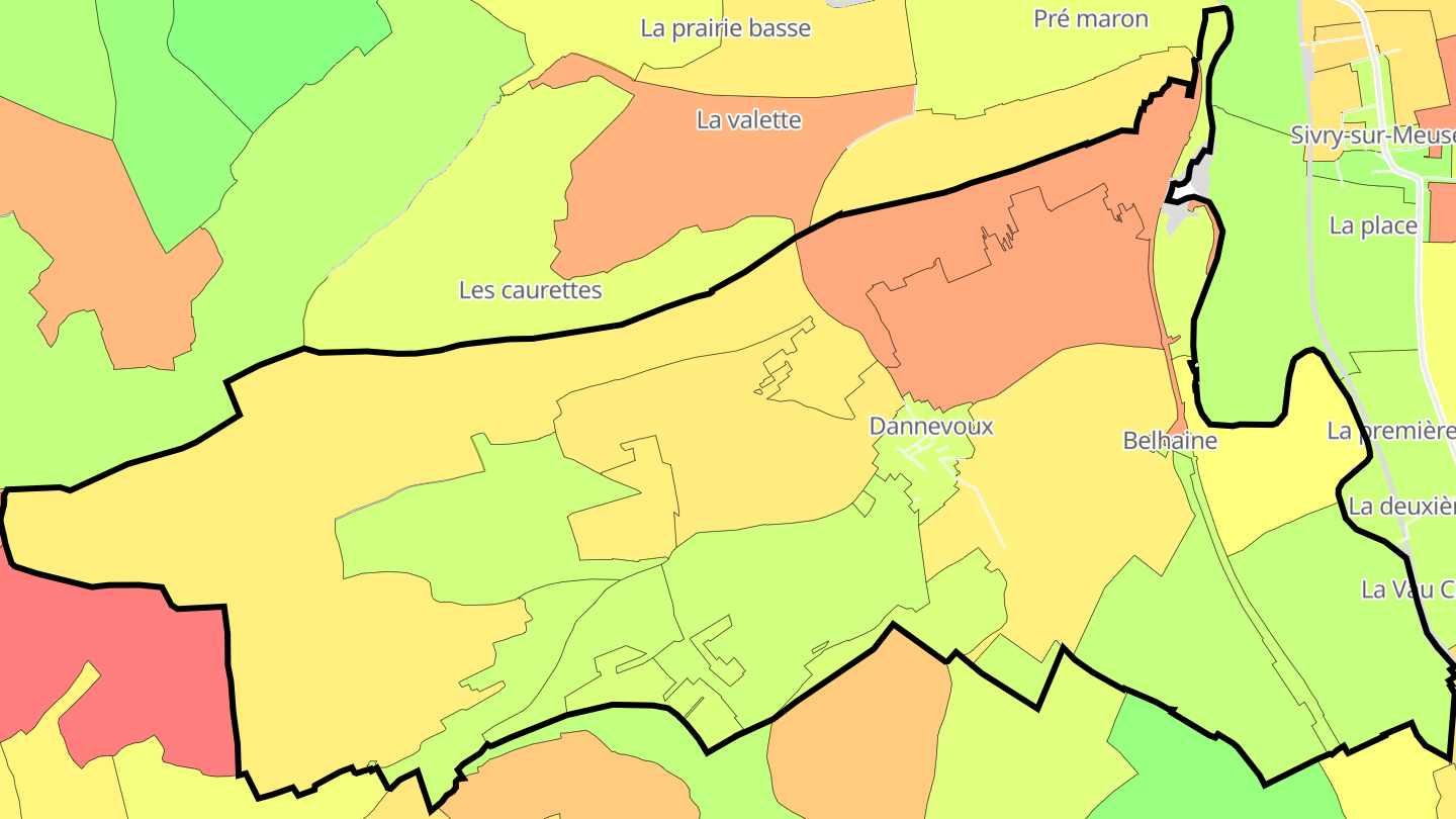 Carte des prix de l'immobilier Dannevoux