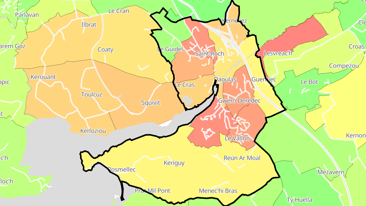 Carte des prix de l'immobilier Daoulas