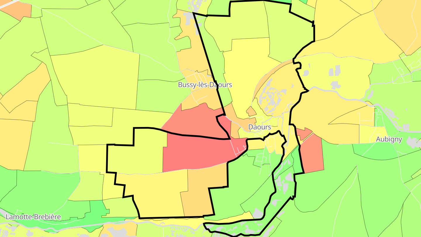 Carte des prix de l'immobilier Daours