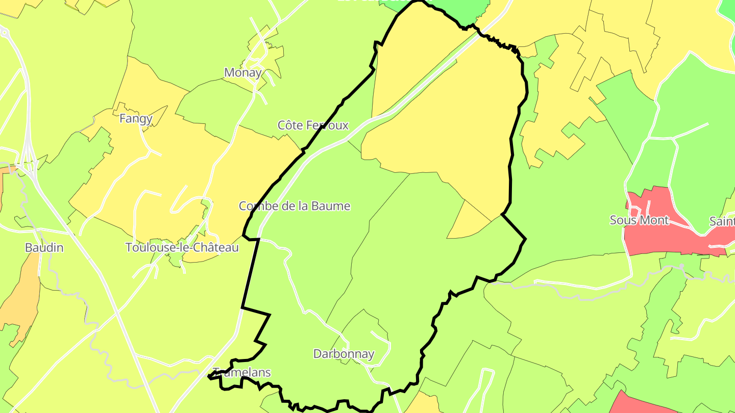 Carte des prix de l'immobilier Darbonnay