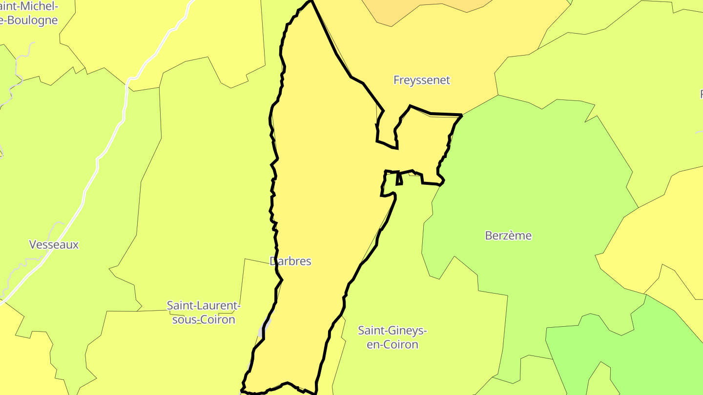 Carte des prix de l'immobilier Darbres