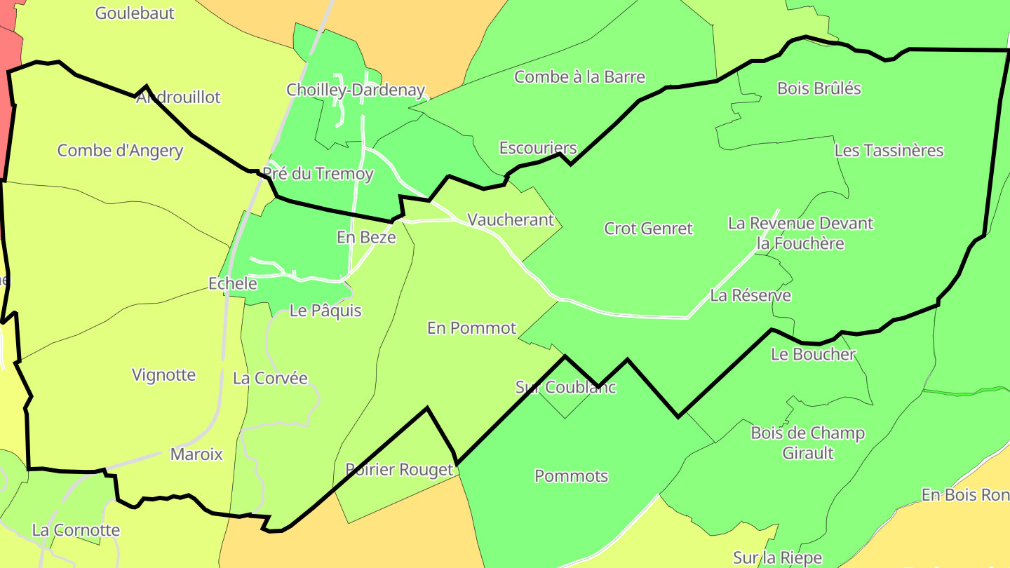 Carte des prix de l'immobilier Dardenay