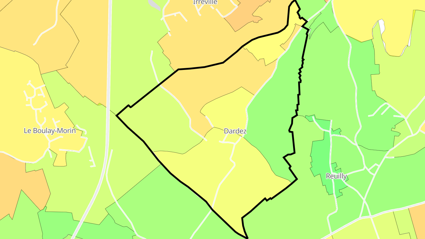 Carte des prix de l'immobilier Dardez