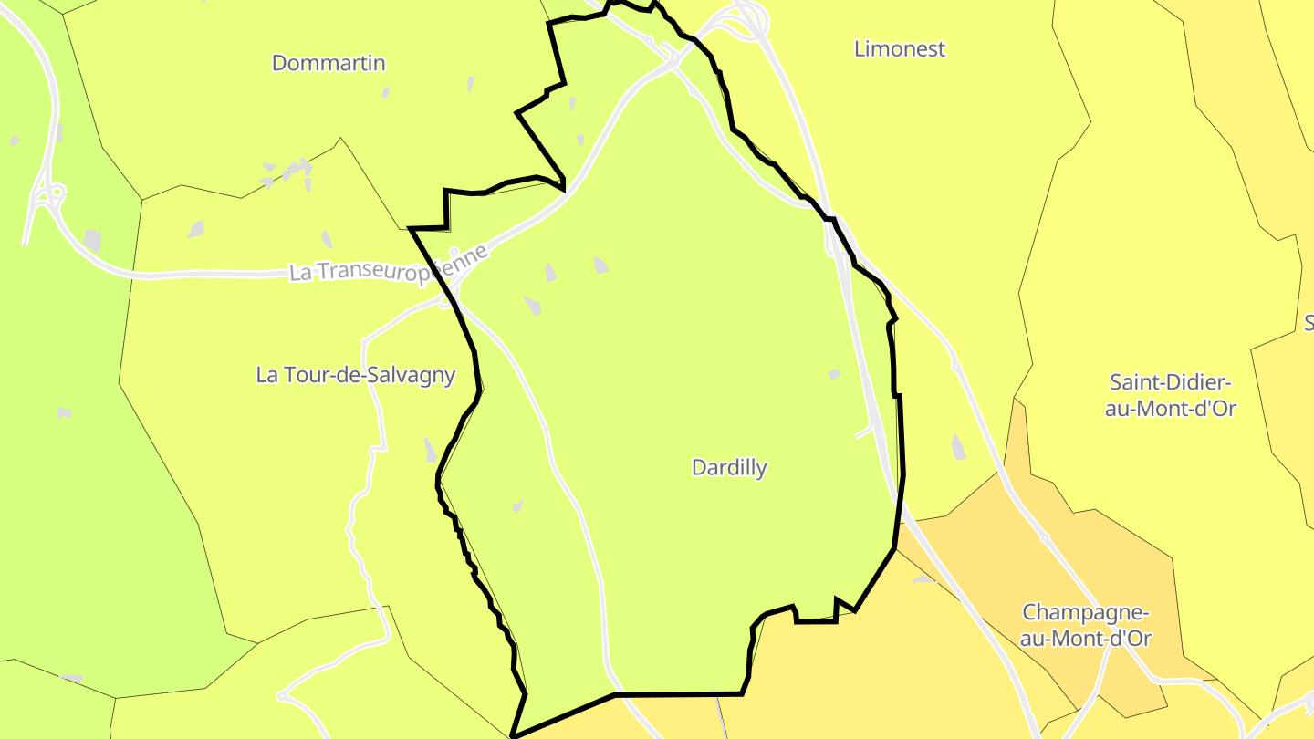 Carte des prix de l'immobilier Dardilly