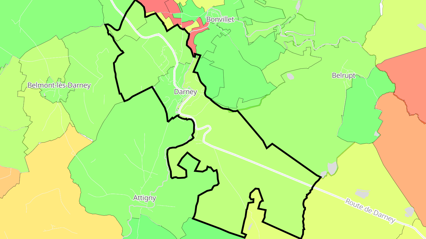 Carte des prix de l'immobilier Darney