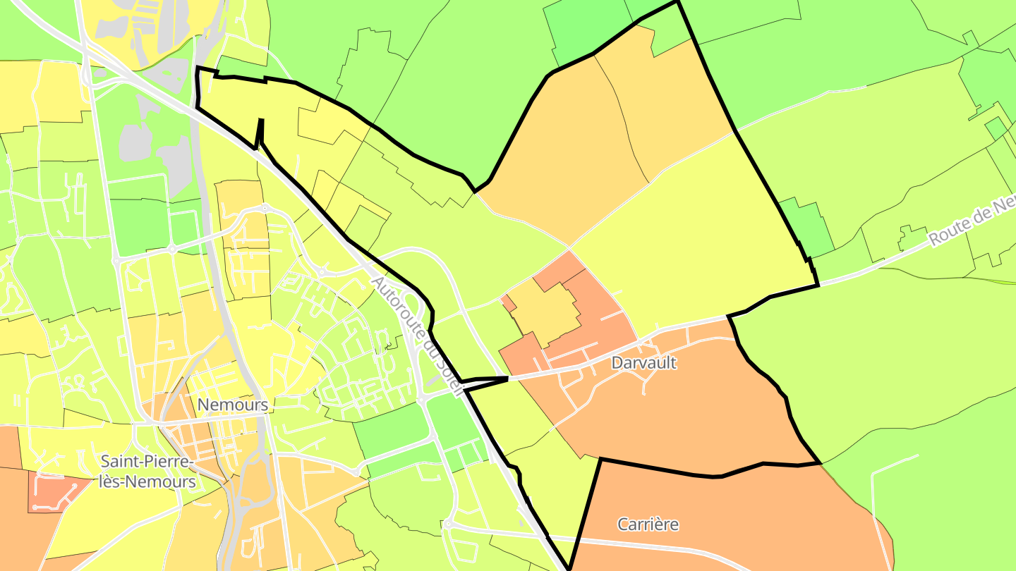 Carte des prix de l'immobilier Darvault