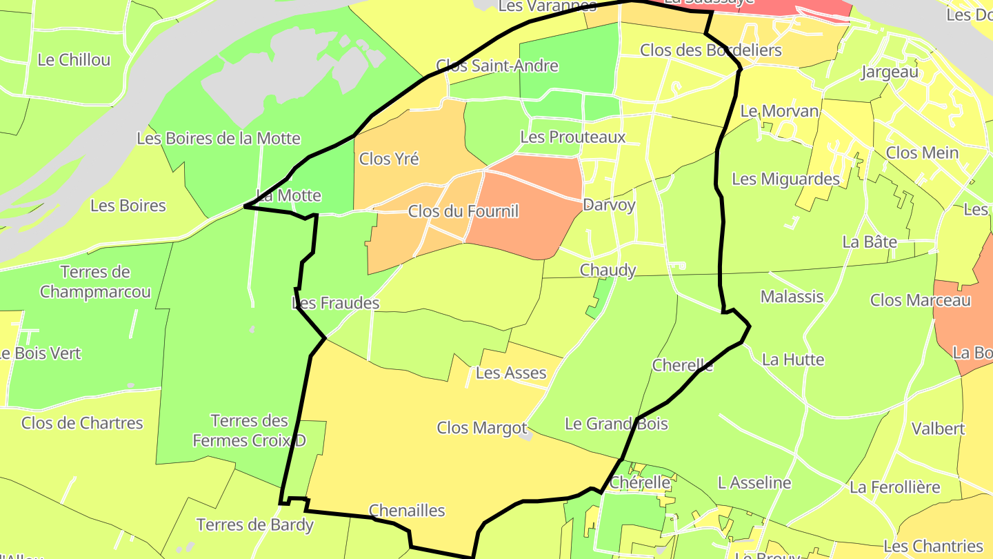 Carte des prix de l'immobilier Darvoy