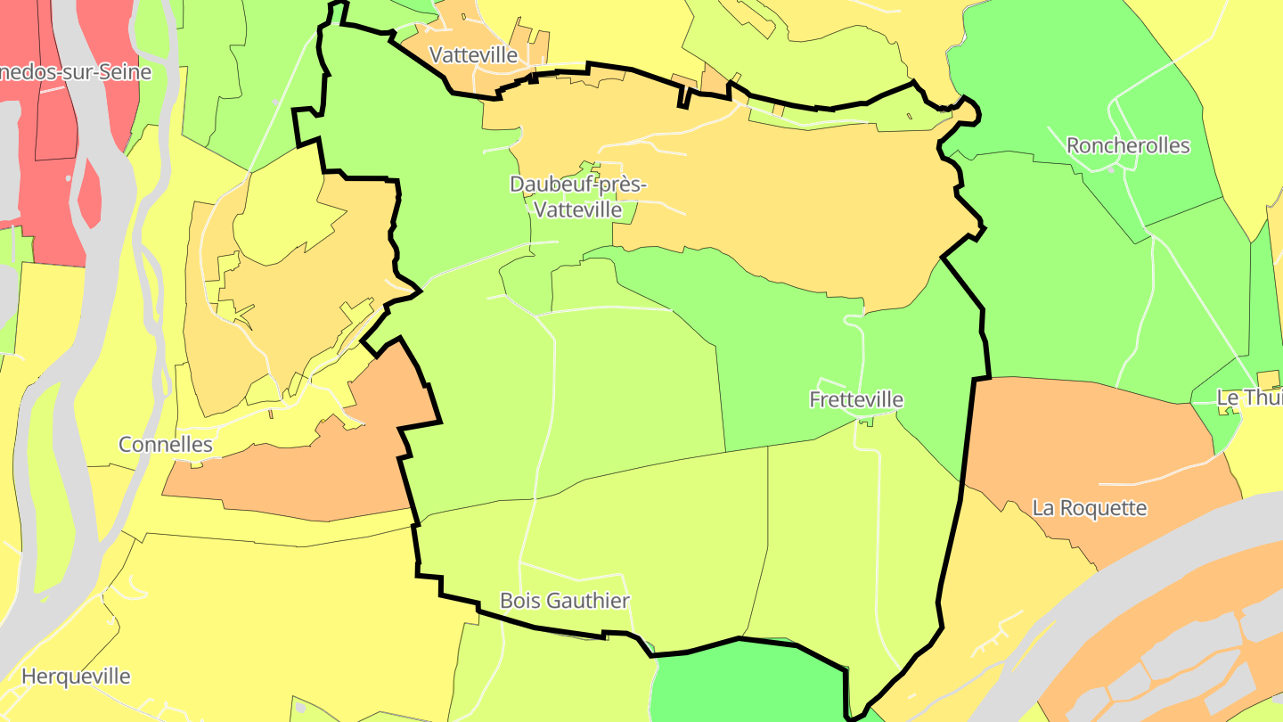 Carte des prix de l'immobilier Daubeuf-près-Vatteville