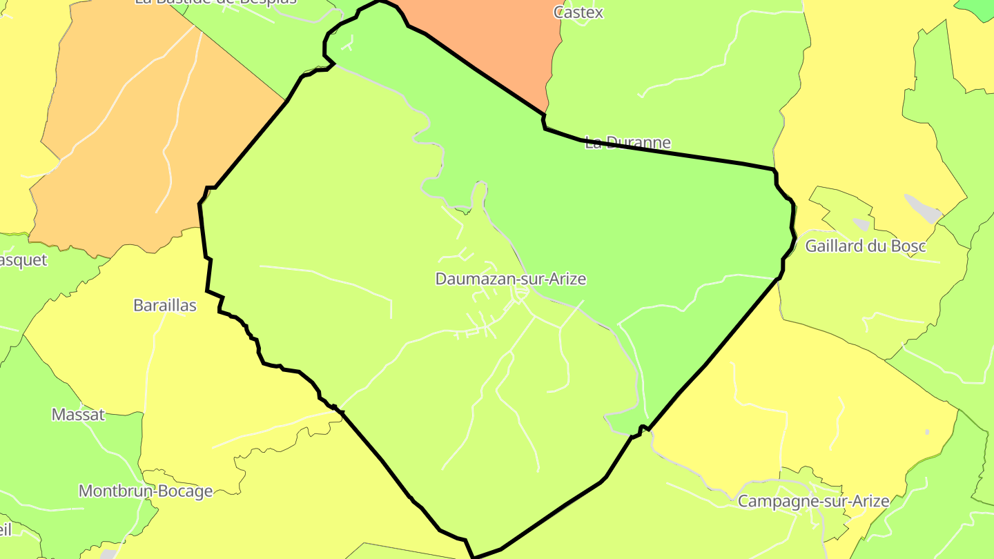 Carte des prix de l'immobilier Daumazan-sur-Arize
