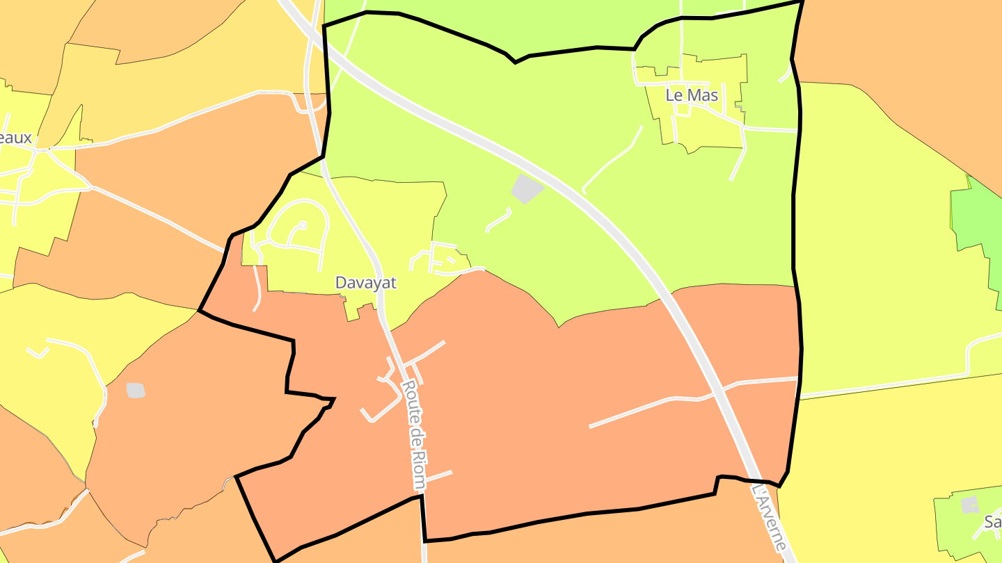 Carte des prix de l'immobilier Davayat
