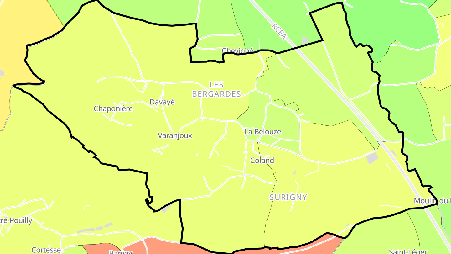 Carte des prix de l'immobilier Davayé